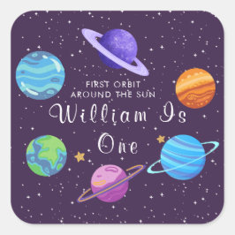 First Orbit Around the Sun Space Birthday Sticker 
