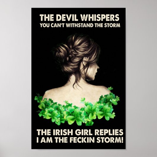 First patricks day ireland Irish Girl Reply Kleebl Poster (Vorne)
