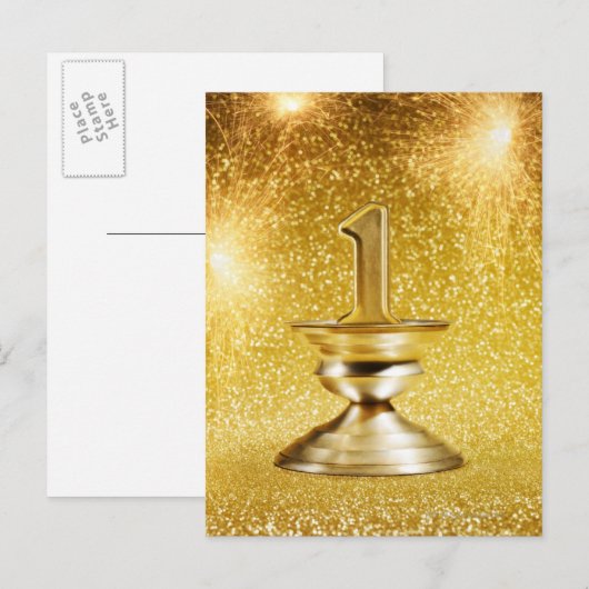 First Place Trophy Postkarte (Vorne/Hinten)