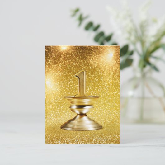 First Place Trophy Postkarte (Stehend Vorderseite)