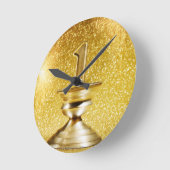 First Place Trophy Runde Wanduhr (Winkel)