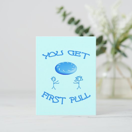 First Pull Frisbee Postkarte (Stehend Vorderseite)