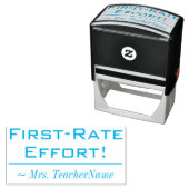 "First Rate Effort!" + Teacher Name Kautschuk Brie Permastempel (Beispiel)