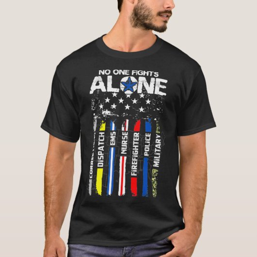 First Responder American Thin Line Police Fire T-Shirt (Vorderseite)