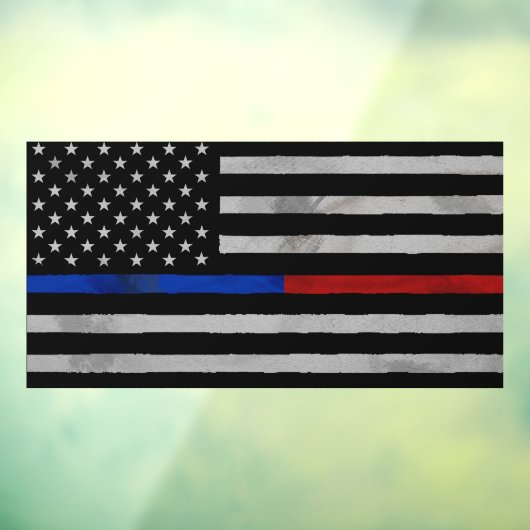 First Responder Distressed Flag Window Cling Fensteraufkleber (Blatt 3)