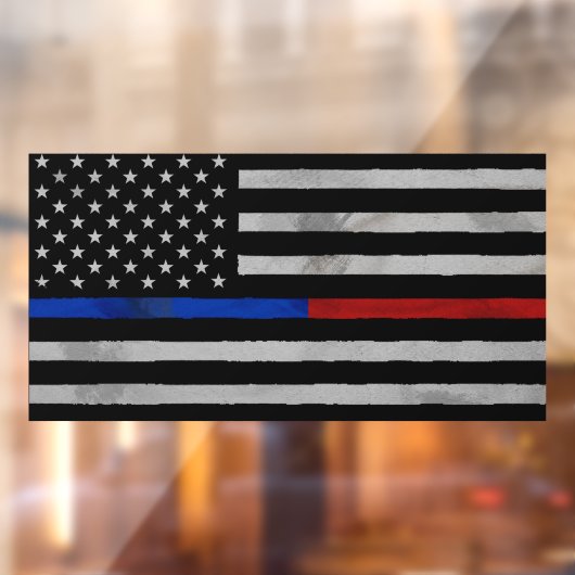 First Responder Distressed Flag Window Cling Fensteraufkleber (Blatt 2)