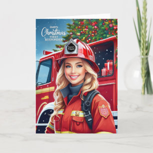 First Responder Female Firefighter Weihnachten
