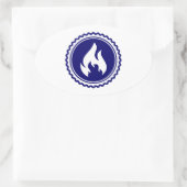 First Responder Firefighter Blue Flame Abzeichen Ovaler Aufkleber (Tasche)
