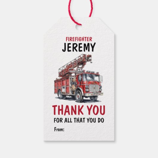 First Responder Firefighter Vielen Dank für Ihre A Geschenkanhänger (Rückseite)