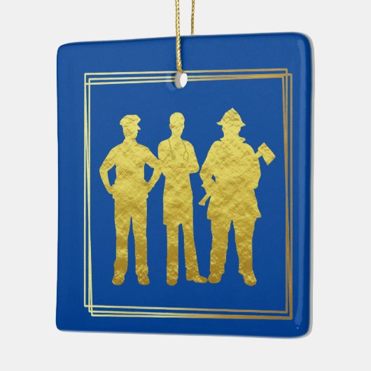 First Responder Golden Silhouette Keramikornament (Links)