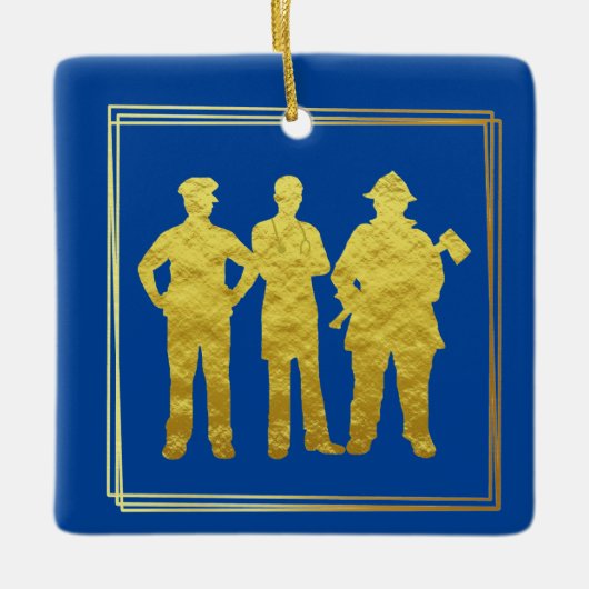 First Responder Golden Silhouette Keramikornament (Vorderseite)