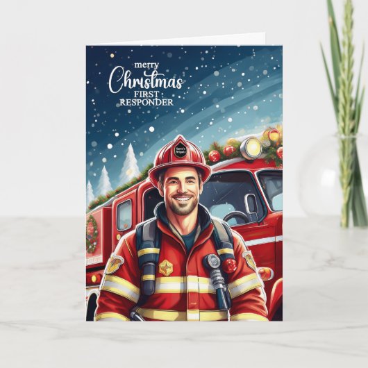 First Responder Male Feuerwehrmann Weihnachten (Vorderseite)