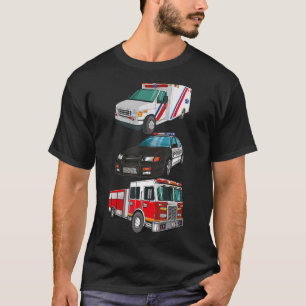 First Responder Police Car Fire Truck Ambulance K T-Shirt