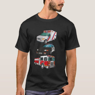First Responder Police Car Fire Truck Ambulance K T-Shirt