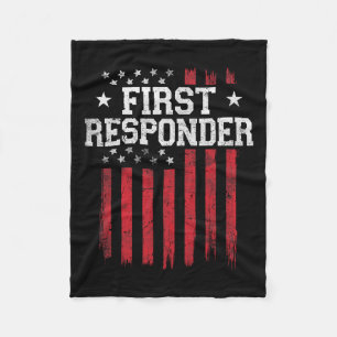 First Responder Proud American Flag Usa Patriot Pa Fleecedecke