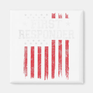 First Responder Proud American Flag Usa Patriot Pa Magnet