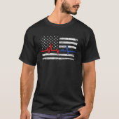 First Responder Thin Blue Red and Gold Line Flag T-Shirt (Vorderseite)