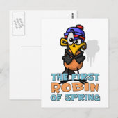 First Robin Postkarte (Vorne/Hinten)
