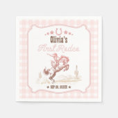 First Rodeo 1. Geburtstag Pink Western Serviette (Vorderseite)