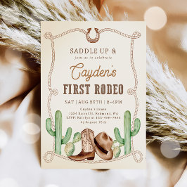 First Rodeo 1. Geburtstag Western Cowboy Einladung