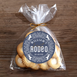 First Rodeo 1. Geburtstagsticker - Navy Blue Weste Runder Aufkleber