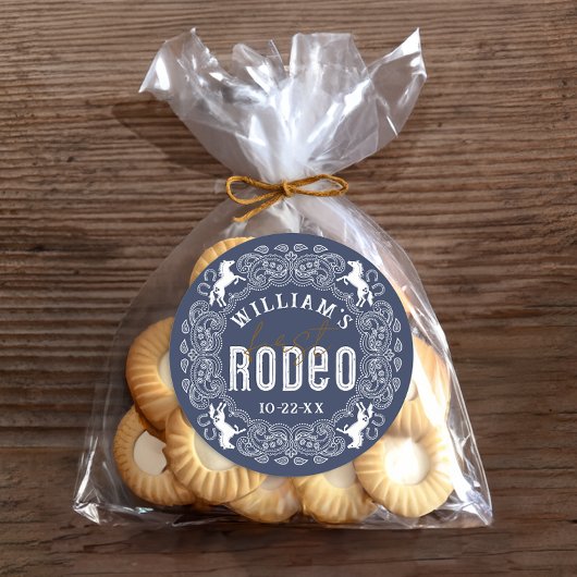 First Rodeo 1. Geburtstagsticker - Navy Blue Weste Runder Aufkleber