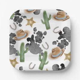 First Rodeo 1st Birthday Baby Cow Paper Plates Pappteller