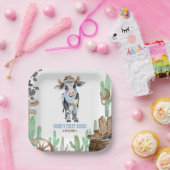 First Rodeo 1st Birthday Baby Cow Pappteller (Party)
