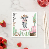 First Rodeo 1st Birthday Baby Cow Serviette (Beispiel)