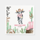 First Rodeo 1st Birthday Baby Cow Serviette (Vorderseite)