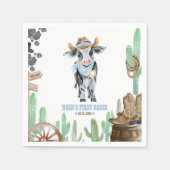 First Rodeo 1st Birthday Baby Cow Serviette (Vorderseite)