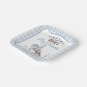 First Rodeo 1st Birthday Blue Western Pappteller (Gewinkelt)