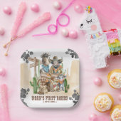 First Rodeo 1st Birthday Cute Animals Wild West Pappteller (Party)