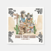 First Rodeo 1st Birthday Cute Animals Wild West Serviette (Vorderseite)