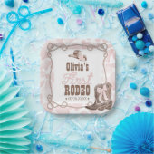 First Rodeo 1st Birthday Dusty Pink Pappteller (Party)