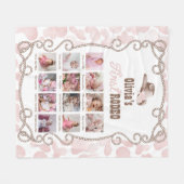 First Rodeo 1st Birthday Dusty Pink Photo Sign Fleecedecke (Vorderseite (Horizontal))