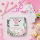 First Rodeo 1st Birthday Pink Boho Wild West Pappteller (Party)