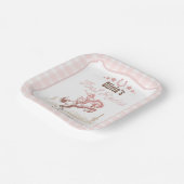 First Rodeo 1st Birthday Pink Western Pappteller (Gewinkelt)