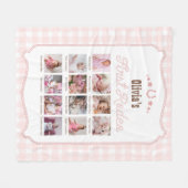 First Rodeo 1st Birthday Pink Western Photo Sign Fleecedecke (Vorderseite (Horizontal))