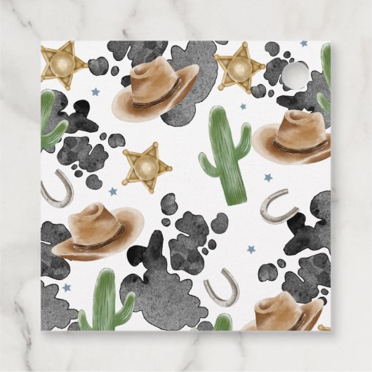 First Rodeo 1st Birthday Rustic Wild West Geschenkanhänger (Rückseite)