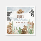 First Rodeo 1st Birthday Rustic Wild West Serviette (Vorderseite)
