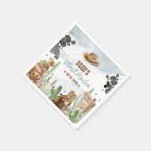 First Rodeo 1st Birthday Rustic Wild West Serviette (Ecke)