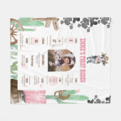 First Rodeo Baby Cow Wild West Milestone Sign Fleecedecke (Vorderseite (Horizontal))