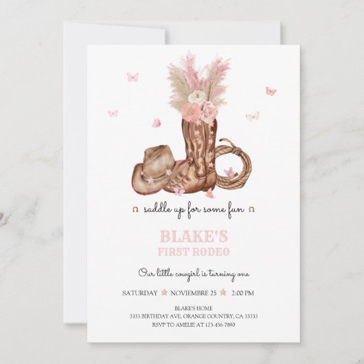 First Rodeo Birthday Einladung (Vorderseite)