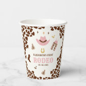 First Rodeo Birthday Girl, Cute Cowgirl Pappbecher (Rückseite)