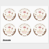 First Rodeo Birthday Girl, Fun Cowgirl Birthday Runder Aufkleber (Blatt)