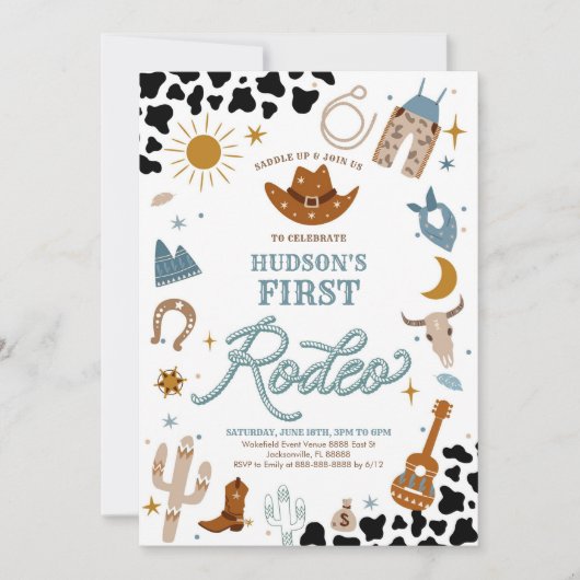 First Rodeo Birthday Invitation Einladung (Vorderseite)