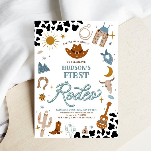 First Rodeo Birthday Invitation Einladung