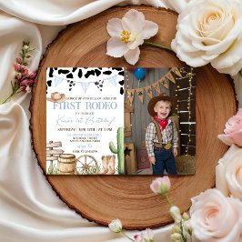 First Rodeo Birthday Invitation with Photo Einladung