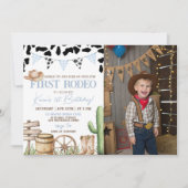 First Rodeo Birthday Invitation with Photo Einladung (Vorderseite)